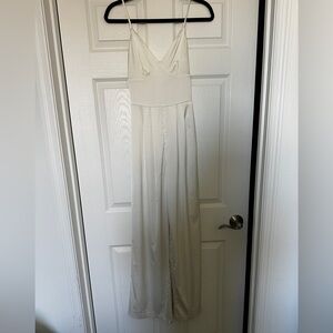 Abercrombie and Fitch Cream Satin Jumpsuit